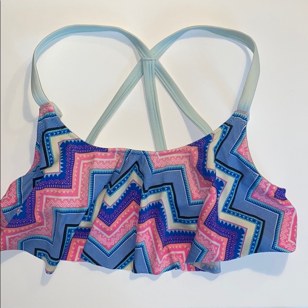 PINK Flounce Bikini Top